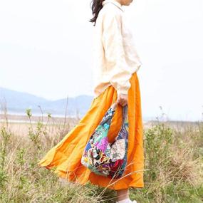 img 3 attached to Многоцветные повседневные женские сумки-хобо с стильными тканями, плечевые сумки и кошельки.