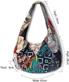 img 1 attached to Многоцветные повседневные женские сумки-хобо с стильными тканями, плечевые сумки и кошельки.