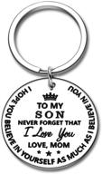 inspirational keychain: meaningful to my son gifts from mom for teen boys on christmas & birthday - ideal stocking stuffer from mother in law or stepmom logo