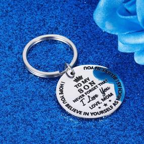 img 2 attached to Inspirational Keychain: Meaningful To My Son Gifts from Mom for Teen Boys on Christmas & Birthday - Ideal Stocking Stuffer from Mother in Law or Stepmom