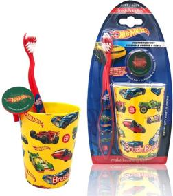img 4 attached to 🦷 Kids Toothbrush Set - Happy Brushing Time Soft Bristle Toothbrush with Cap, Rinse Cup for Boys - Premium Children-Friendly Design by Brushbuddies
