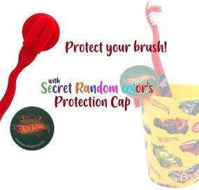 img 2 attached to 🦷 Kids Toothbrush Set - Happy Brushing Time Soft Bristle Toothbrush with Cap, Rinse Cup for Boys - Premium Children-Friendly Design by Brushbuddies