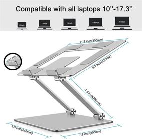 img 1 attached to 📱 Eagollar Регулируемая подставка для ноутбуков: Портативная, многоугольная подставка для ноутбуков размером от 10 до 18 дюймов с вентиляцией