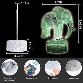 img 2 attached to DEAL BEST Elephant Animals 3D Illusion Decor Настольная лампа Night Light с поздравительной открыткой