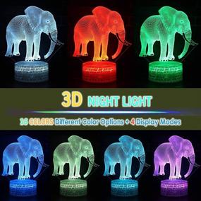 img 3 attached to DEAL BEST Elephant Animals 3D Illusion Decor Настольная лампа Night Light с поздравительной открыткой