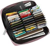 👜 stylish and secure: women's 36 slots rfid blocking card holder with large long leather zipper organizer accordion wallet logo