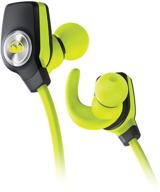 neon green monster 👾 isport superslim bluetooth wireless in-ear headphones logo