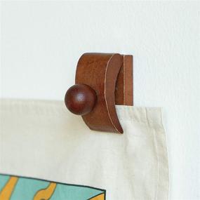 img 3 attached to 🖼️ Enhance Your Décor with Tapestry Hangers: 4 Small Quilt Hangers for Wall Hangings, Blanket Hanger Clamps, Carpet Rug Display – Brown Wooden Wall Clips for Hanging