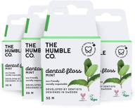 🌿 the humble co. dental floss (4pack) - vegan, eco friendly, sustainable waxed dental floss with xylitol - 55 yards of gum care & dental care (mint) logo