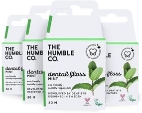 img 4 attached to 🌿 The Humble Co. Dental Floss (4pack) - Vegan, Eco Friendly, Sustainable Waxed Dental Floss with Xylitol - 55 Yards of Gum Care & Dental Care (Mint)