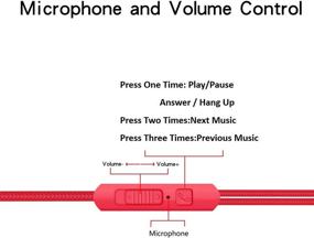 img 3 attached to In Ear Headphones Wired Headphone Metal Stereo Heave Bass Earphones With Micphone Mic With Volume Control (Red 2Pairs)