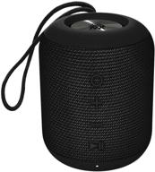 🔊 phantomix g3 true wireless rechargeable bluetooth speaker, waterproof shower speaker with mic, premium stereo, enhanced bass, aux port, usb charging - black logo
