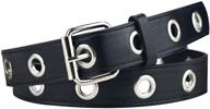 womens double grommet leather studded women's accessories and belts logo