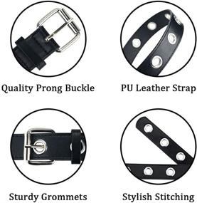 img 1 attached to Womens Double Grommet Leather Studded Women's Accessories and Belts