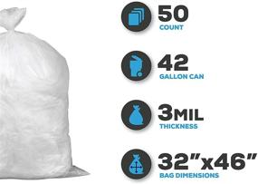 img 2 attached to 🗑️ Plasticplace Heavy Duty Contractor Trash Bags - 42 Gallon, 3.0 Mil, Clear Garbage Bag - 32.6” x 46.4” (50 Count), Transparent, B001C0SIUG