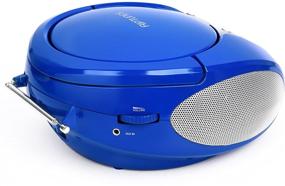 img 2 attached to 🎵 RipTunes Portable Blue CD Player Boombox with Aux-in, AM/FM Radio - Ensuring Endless Entertainment