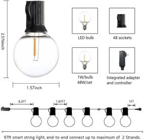img 3 attached to 🔌 WiFi Smart String Lights: SUNTHIN 27FT Smart Patio Lights with Alexa & Google Assistant, 13 G40 LED Bulbs, Shatterproof, for Garden, Backyard, Porch, Deck, Cafe, Party