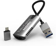 🎮 aonxioer 4k hdmi audio video capture card – high speed usb 3.0 game capture adapter for gaming, streaming: nintendo switch, ps3/4, xbox one, twitch, youtube - 1080p 60fps logo