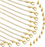 💎 30-pack 18-inch gold plated necklace chains bulk - pp opount cable chains with 30 pinch clasp bails for jewelry making logo