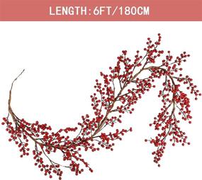 img 3 attached to 🎅 Aonewoe Christmas Red Berry Garland: Transform Your Holiday Decor with 6FT of Festive Burgundy Artificial Pip Berries