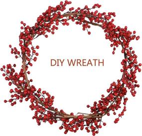 img 1 attached to 🎅 Aonewoe Christmas Red Berry Garland: Transform Your Holiday Decor with 6FT of Festive Burgundy Artificial Pip Berries