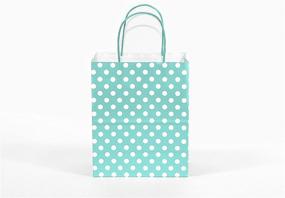 img 2 attached to 🎁 12 Count Mint Polka Dot Kraft Paper Gift Bags, 8” x 10” x 4.5", 100% Recycled Eco Friendly Paper Bags with Handles - Thick & Durable Goodie Bags, Party Bags, Gift Expressions