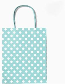 img 3 attached to 🎁 12 Count Mint Polka Dot Kraft Paper Gift Bags, 8” x 10” x 4.5", 100% Recycled Eco Friendly Paper Bags with Handles - Thick & Durable Goodie Bags, Party Bags, Gift Expressions