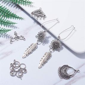 img 1 attached to Antique Silver Tibetan Alloy Earring Chandelier Filigree Connectors - PH PandaHall 60pcs/30 Styles - Ideal for Earring Drop Charm Jewelry Making