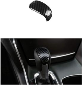 img 4 attached to 🔒 Carbon Fiber Grain CVT Shift Lever Cover for Honda Civic 2022, Accord 2021 2020 2019 2018 -Automatic Transmission