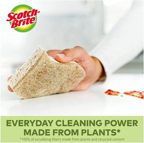 img 2 attached to 🌿 Scotch-Brite Greener Clean Non-Scratch Scrub Sponges, Pack of 3 - Durable & Eco-Friendly Cleaning Solution