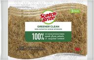 🌿 scotch-brite greener clean non-scratch scrub sponges, pack of 3 - durable & eco-friendly cleaning solution logo