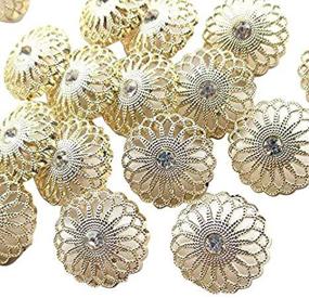 img 3 attached to 🧵 Chenkou Craft New 20pcs Gold Alloy Rhinestone Crytal Hollow Clothes Buttons 25mm Sewing Craft Lots: Sparkling Embellishments for Fashion Enthusiasts