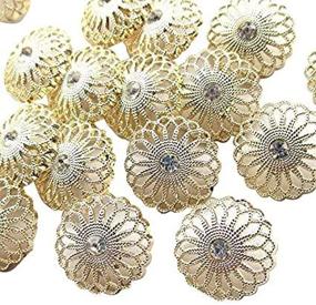 img 1 attached to 🧵 Chenkou Craft New 20pcs Gold Alloy Rhinestone Crytal Hollow Clothes Buttons 25mm Sewing Craft Lots: Sparkling Embellishments for Fashion Enthusiasts