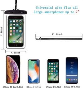 img 3 attached to 🌊 MSERICH Waterproof Phone Case: Universal Pouch Dry Bag with Neck Strap & Luminous Ornament for Water Games. Offers Reliable Protection for iPhone 11 Pro, XS, XR, X Max, SE, 8, 7 Plus, Galaxy S10, S9.