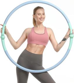 img 4 attached to 🏋️ JOVNO Exercise Hoop for Adults: Detachable 8-Section Fitness Hoop with Massage Ball - Portable & Soft Padding Workout Hoop for Women and Men