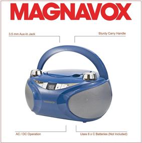 img 2 attached to Magnavox MD6949-BL Portable CD Boombox with AM/FM Stereo Radio, Bluetooth Wireless Technology, and LED Display - Blue, CD-R/CD-RW Compatible