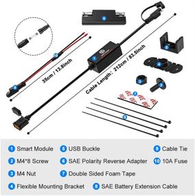 img 3 attached to 🔌 Безопасная зарядка ваших устройств на мотоцикле: Electop SAE к USB зарядное устройство - водонепроницаемое, быстрая зарядка, быстроразъемный разъем