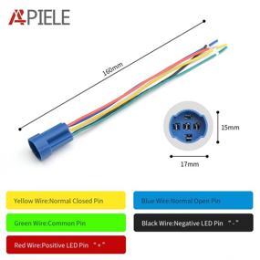 img 1 attached to 🔊 APIELE 16mm Momentary Speaker Horn Switch: 12V, 1NO 1NC SPDT, Pre-Wiring Socket, Green/Silver Shell