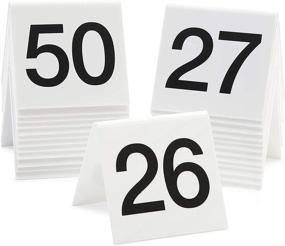 img 3 attached to 🏷️ Juvale White Acrylic Tent Table Numbers 26-50 - Pack of 25 (3 x 2.75 x 2.5 in)