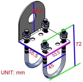 img 1 attached to 🔧 Усиленный кронштейн для антенн из нержавеющей стали UngSung + универсальные болты типа "U" | Идеально подходит для антенн Ham UHF, VHF, CB, сотовой связи и для грузовиков | Совместим с креплением типа SO-239 и разъемом типа N-женский | Крепление на мачту