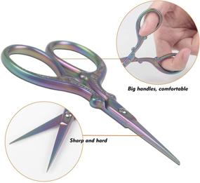 img 2 attached to 🧵 Hisuper Cute 3.6inch Embroidery Scissors: A Must-Have Tool for Sewing, Crafting, and Needlework with Leather Cover