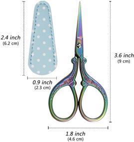 img 3 attached to 🧵 Hisuper Cute 3.6inch Embroidery Scissors: A Must-Have Tool for Sewing, Crafting, and Needlework with Leather Cover