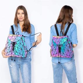 img 3 attached to Geometric Luminous Crossbody Holographic Reflective Women's Handbags & Wallets