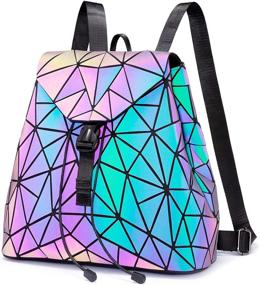 img 4 attached to Geometric Luminous Crossbody Holographic Reflective Women's Handbags & Wallets