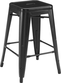 img 3 attached to 🪑 Crosley Furniture CF500824-MB Amelia 24-inch Metal Counter Height Bar Stool, Set of 2, Matte Black