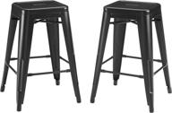 🪑 crosley furniture cf500824-mb amelia 24-inch metal counter height bar stool, set of 2, matte black logo