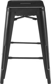 img 2 attached to 🪑 Crosley Furniture CF500824-MB Amelia 24-inch Metal Counter Height Bar Stool, Set of 2, Matte Black