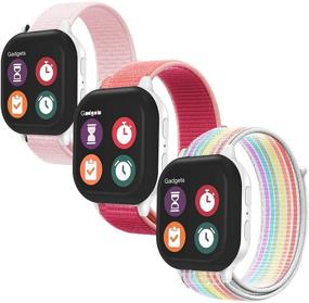img 4 attached to 📲 2-Pack Kids Replacement Nylon Bands for Gizmo Watch 2/1 - Easy Hook & Loop Design, Quick to Wear & Remove, Breathable & Washable