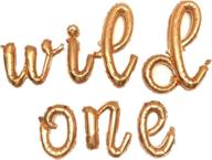 🎈 16-inch wild one script balloons banner set for 1st birthday party - rose & woodlove gold balloon decoration kit логотип