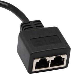 img 1 attached to 🔌 zdyCGTime RJ45 Network Cable - 1 Male to 2 Female Ethernet Y Type Cable - Super CAT5 & CAT6 Compatible - LAN Connector - 23CM